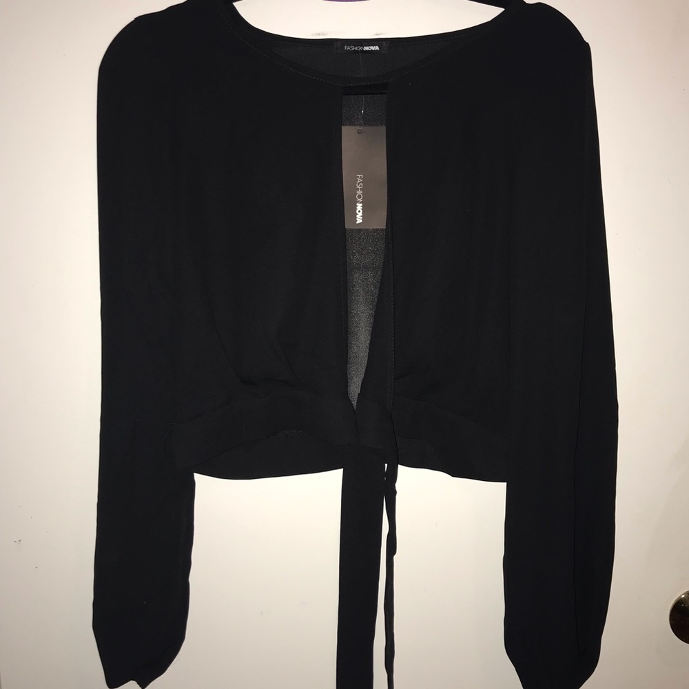 Fashion nova black wrap around top